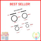 40 Pack Black Key Ring Keychain Assorted In 4 Sizes Metal Round Split Key Chains
