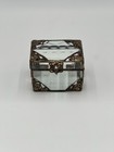 Antique Beveled Glass Trinket Box Gilt Metal Ormolu Jewelry Casket Victorian