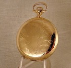 121 Years Old Elgin 17j 14k Gold Filled Hunter Case Fancy Dial 16s Pocket Watch