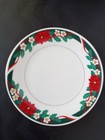 Lot Of 4 Vintage Tienshan Deck The Halls Salad Plates 7 1 2    Poinsettia Gold Rim