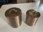 Odi Canisters Set 2 Pc stainless Steel Inside sealed Handles Hammered Nesting