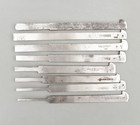 Set 8 Vintage Plough Plow Plane Irons Blade Parts English Brand