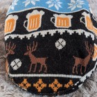 Rare Octoberfest Snow Deer Beer Knit Newsboy Cap Ready For Party 