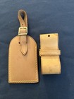 Authentic Louis Vuitton Luggage Tag Poignet Vachetta Leather Bag Vintage