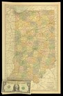 Vintage Indiana Map Electric Railway Wall Art Old Original Antique 1920s