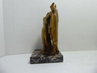 Antique Art Deco Nouveau Faust   Marguerite Bronzed Metal Statue Marble Base