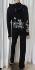 Nwt Bcbg Sz Med  bust36 95  Cotton Black   Silver Butterfly   Vine 2pc Tracksuit