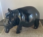 Hippopotamus Like Hand Carved Hardwood Large Figurine Chichewa Tribe Art Style