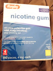 Rugby Nicotine Gum 4mg Original Flavor 110 Pieces Sugar Free Stop Smoking Aid