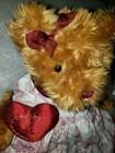 Vtg 2000 Animal Alley Toys R Us Teddy Bear Red Dress Heart Plush Stuffed Animal