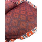 Vintage 70s Geometric Knit Fabric Orange Navy Mod Mid Century Retro Bohemian