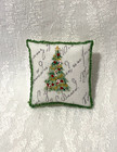 Dollhouse Miniature Christmas Pillow Artisan Hand-painted Tree 1 12 Decor