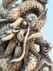 Chinese Dragon Figurine Resin Statue Ivory Look Feng Shui Asian Mythical Dragon 