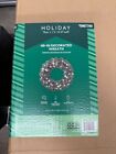48in Large Artificial Christmas Wreath  Pre-lit Holiday Decor 40 Warm White Led