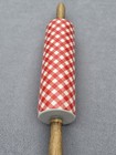 Pioneer Woman Rolling Pin Red Gingham Charming Check Ceramic Farmhouse Kitchen