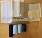 Blank Needlepoint Canvas Lot - Fourteen Pieces In Various Sizes Counts   Colors