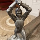 Knight Vintage Louis Marx Original Toy 6  Silver Figure W  Mace 1960s