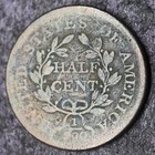 1804  plain 4  No Stems  Draped Bust Half Cent - Coingiants -