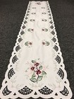 Red Rose Embroidered Tablecloth Cutwork Placemat Runner Scarf Wedding Party Deco