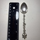 Antique 800 Continental Solid Silver Souvenir Tea Spoon Fleur-de-lis Finial 4 5 