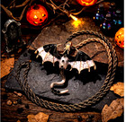 Flying Dragon Necklace Gold Enamel Rhinestone Gothic Medieval Jewelry