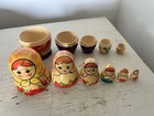 Russian Hand Painted Matryoshka Nesting Doll Set  Floral Design Ussr 6 Dolls 1