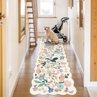 2x10 Washable Hallway Runner Rug  Long Floral Scalloped Soft Runners For 