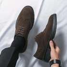 Vintage Men Oxford Shoes Suede Leather Slip-on Classic Business Wedding Footwear