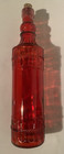 Glass Red Decorating Bottle 12 5  Raised Rope Pattern Design W cork