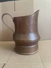 Antique 19thc Hand Hammered Copper Pitcher Jug Potbelly Dovetail Seam 7 5    Read