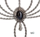 925 Silver Hanukkah Menorah W onyx Jewish Lamp Flower Judaica Art Holiday Gift