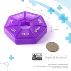 Deke Home - Small Weekly Pill Organizer  Round Dispenser For Purple 