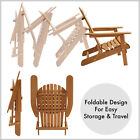 Folding Adirondack Chair  Cedar Wood Outdoor Fire Pit Patio Seating