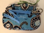Vera Bradley Retired Bali Blue Lobster Clasp Luggage Tag Id Holder