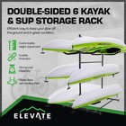 Elevate Outdoor Double-sided Freestanding Storage Rack For 6 Kayaks Or Sups