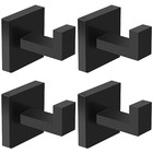  Pack Towel Hooks Hand Towel Holder For Bathroom Wall Livingroom Square 4 Black