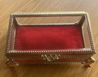 Vintage Ormolu-style Cherub Corners Beveled Glass Jewelry Casket Box 8    X 5    Vgc
