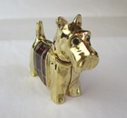 Estee Lauder Scottish Terrier Dog Perfume Compact Gold Enamel Guilloche Blanket