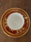 Minton For Tiffany   Co  Red gold Ornate Demitasse Cup  saucer  Made In England 