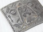 Xlarge Vintage Fred Harvey Navajo Indian Ingot Sterling Silver Pin Thunderbirf