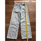 H m Divided Light Wash Wide-leg Raw Hem Jeans Size 2