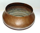 Large 10  Dia Hand Hammered Solid Copper Bowl Arts   Crafts Antique 2 1 2 Pounds