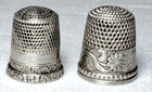 2 Small Antique Sterling Silver Thimbles Size 3 To 6  Embossed Design