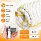 3 4 Inch X 100 Feet Twisted Cotton Rope 4strands Natural Soft White