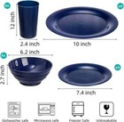 16 Pack Dishes Set For 4  Microwave Safe Plates And Bowls Sets  Lightweight B   