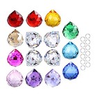 15pcs Crystal Ball Prism 30mm Handmade Feng Shui Faceted Decor Rainbow Multi