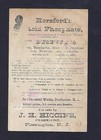 C1890s Victorian Trade Card  Horsford s J h  Hicks Pharmacist  Medicine