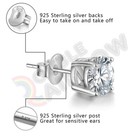 925 Sterling Silver Stud Earrings Men Women 3 4 5 6 7 8 10mm Cz Round 213