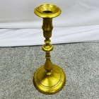 Antique Solid Brass Candle Holder 10 5    Tall Flared Pedestal Incised Circle Base