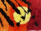 Vtg 70s 80s Latch Hook Rug Wall Hanging Sunset Birds Water Nature Wildlife Decor